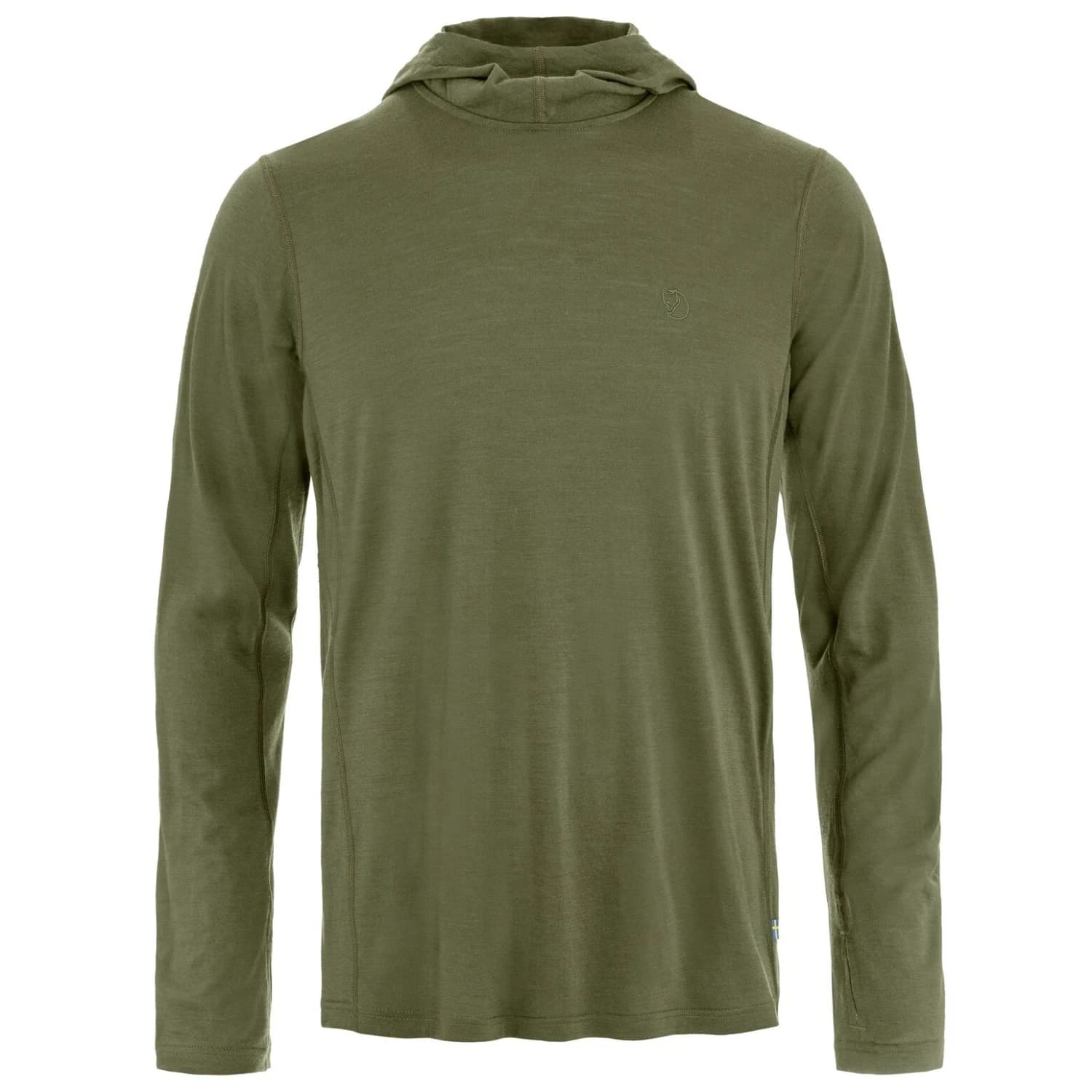 Мъжка мериносова блуза Fjällräven Abisko Wool Hoodie Merino shirt - Laurel Green