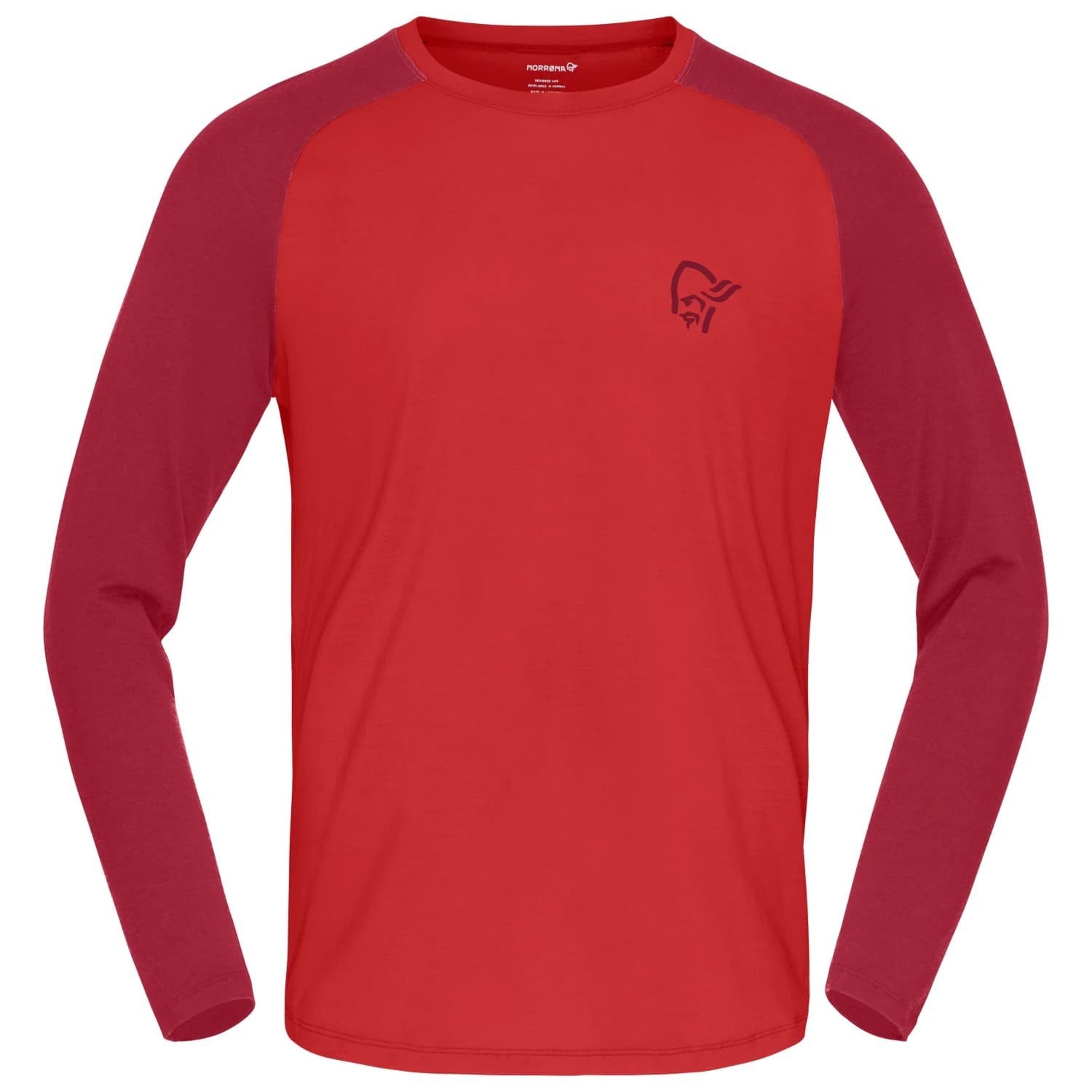 Мъжка мериносова блуза Norrøna Femund PureUll L/S Merino shirt - Cowhide / Port