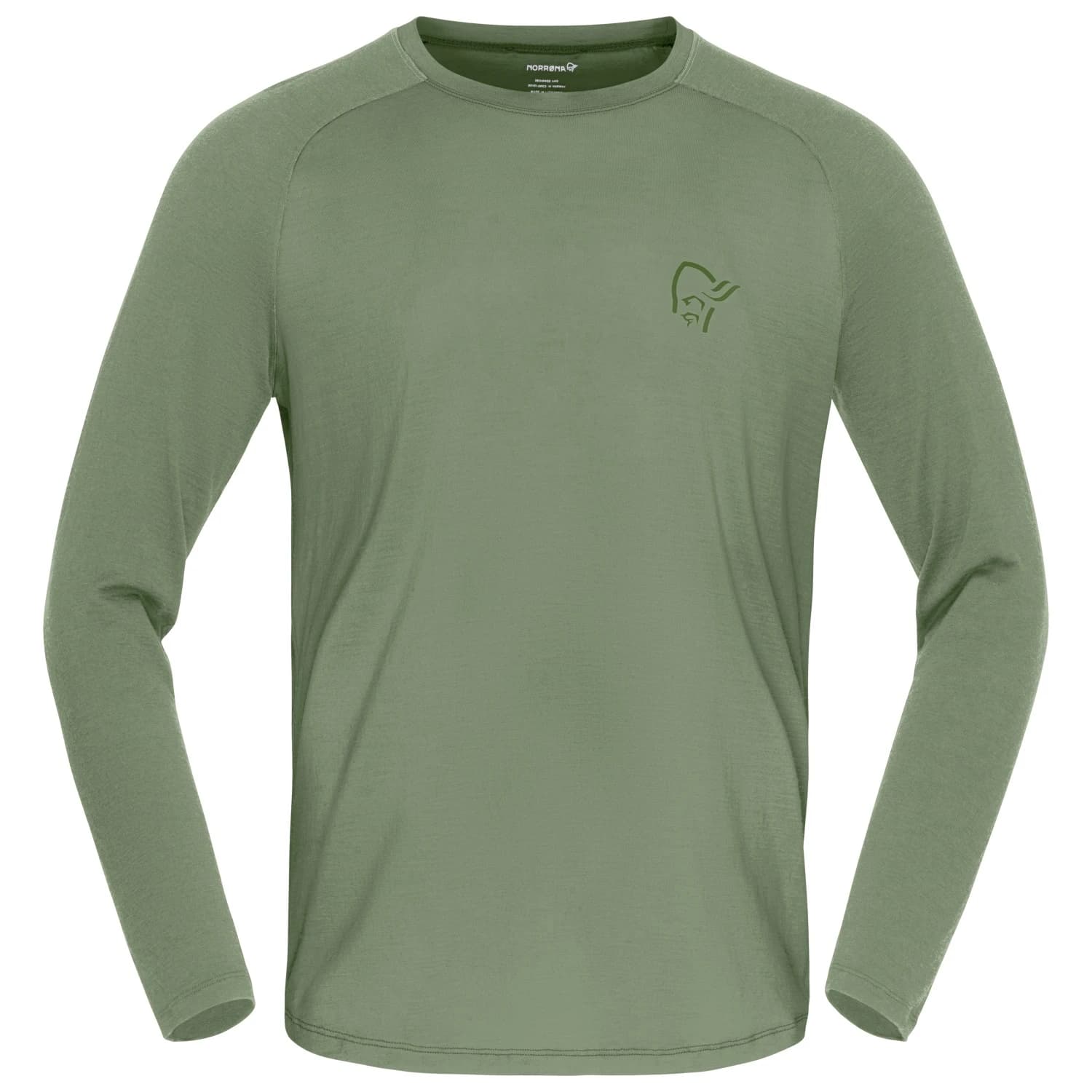 Мъжка мериносова блуза Norrøna Femund PureUll L/S Merino shirt - Deep Lichen Green
