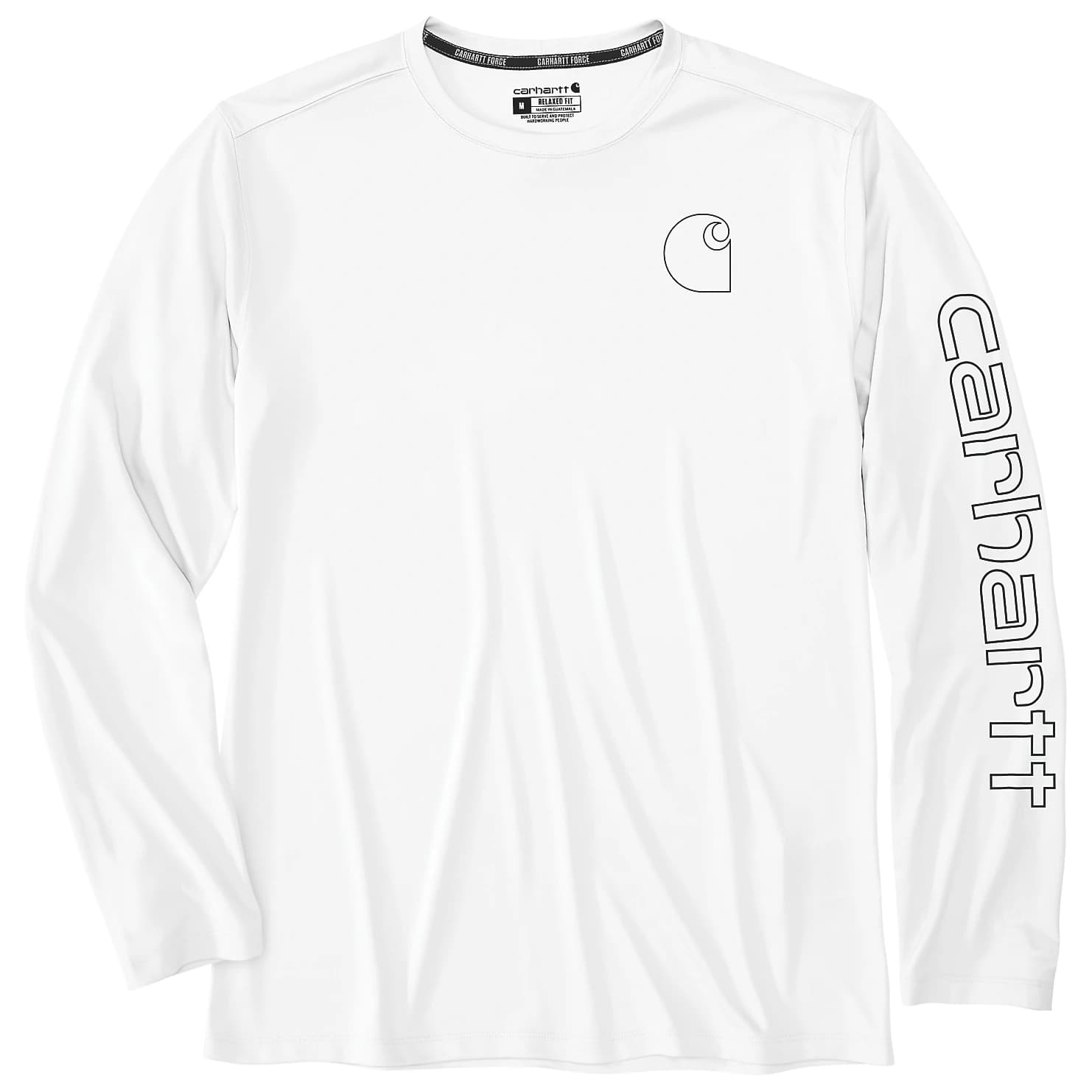 Мъжка блуза с дълъг ръкав Carhartt Force Sun Defender Relaxed L/S Logo Longsleeve - White