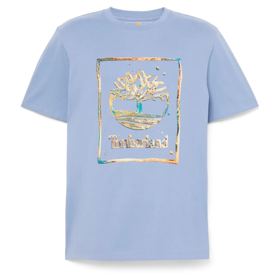 Мъжка тениска Timberland Water Stack Logo S/S Tee T-shirt - Stone Wash