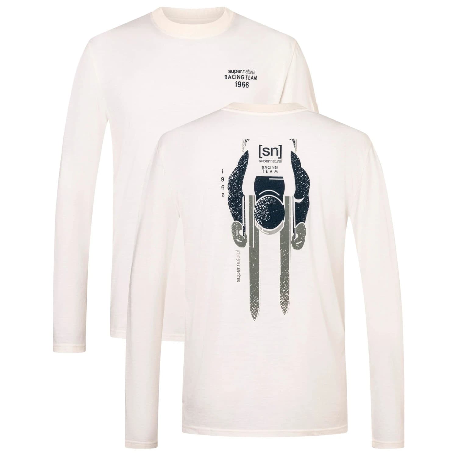 Блуза с дълъг ръкав super.natural Racing Teabio Jersey L/S Merino longsleeve - Fresh White / Various
