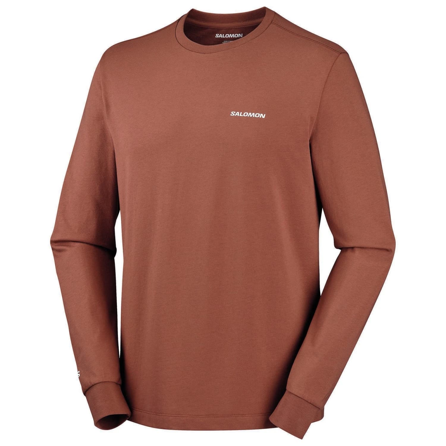 Мъжка блуза с дълъг ръкав Salomon Chest Logo Long Sleeve Tee Longsleeve - Burnt Umber