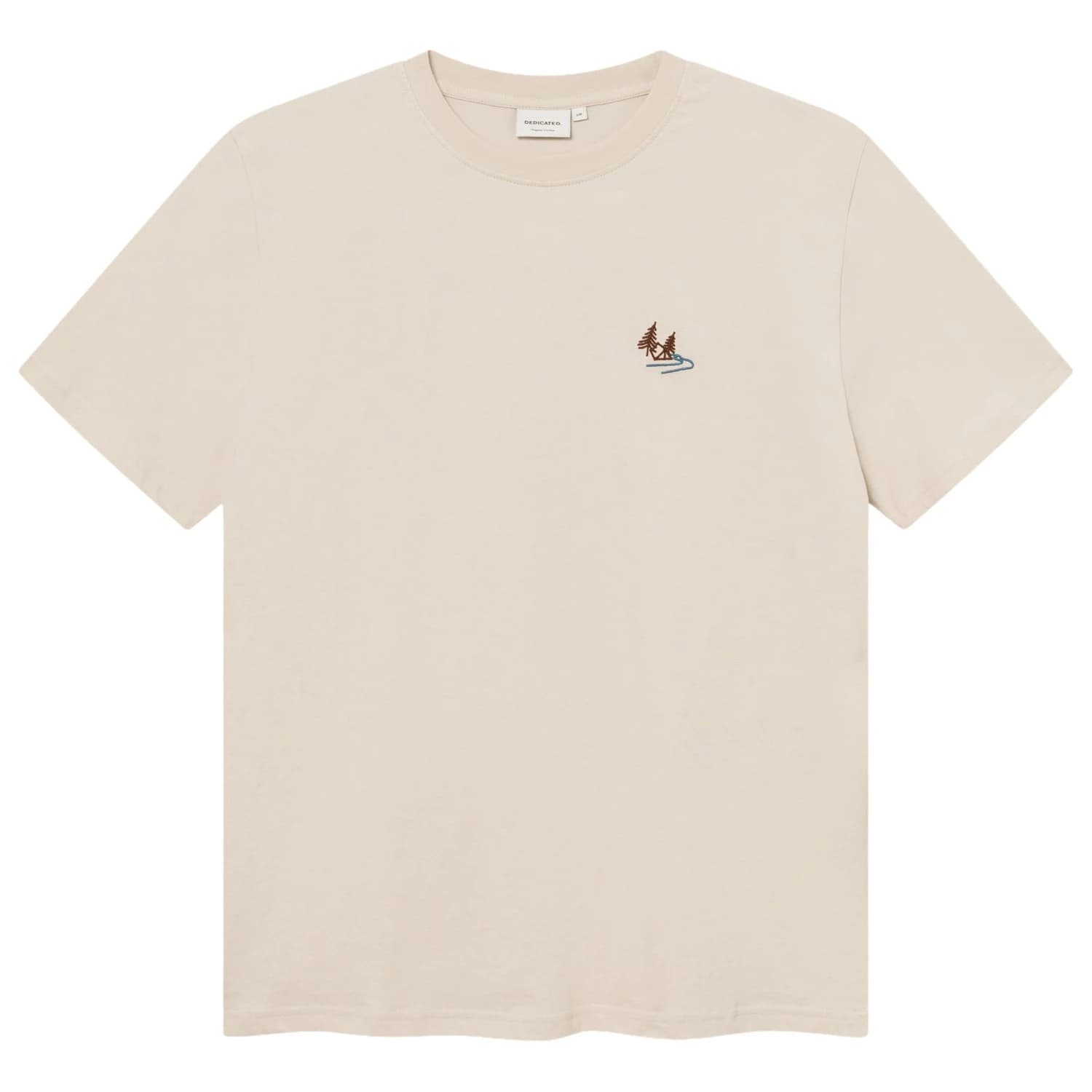 Мъжка тениска DEDICATED T-Shirt Stockholm Camp Creek EMB T-shirt - Oat White