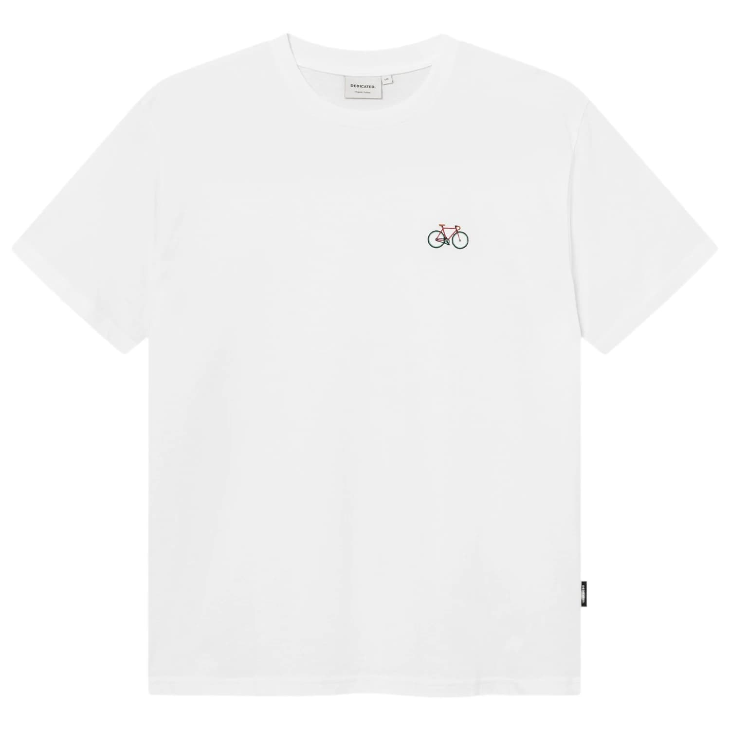 Мъжка тениска DEDICATED T-Shirt Stockholm Race Bike EMB T-shirt - White