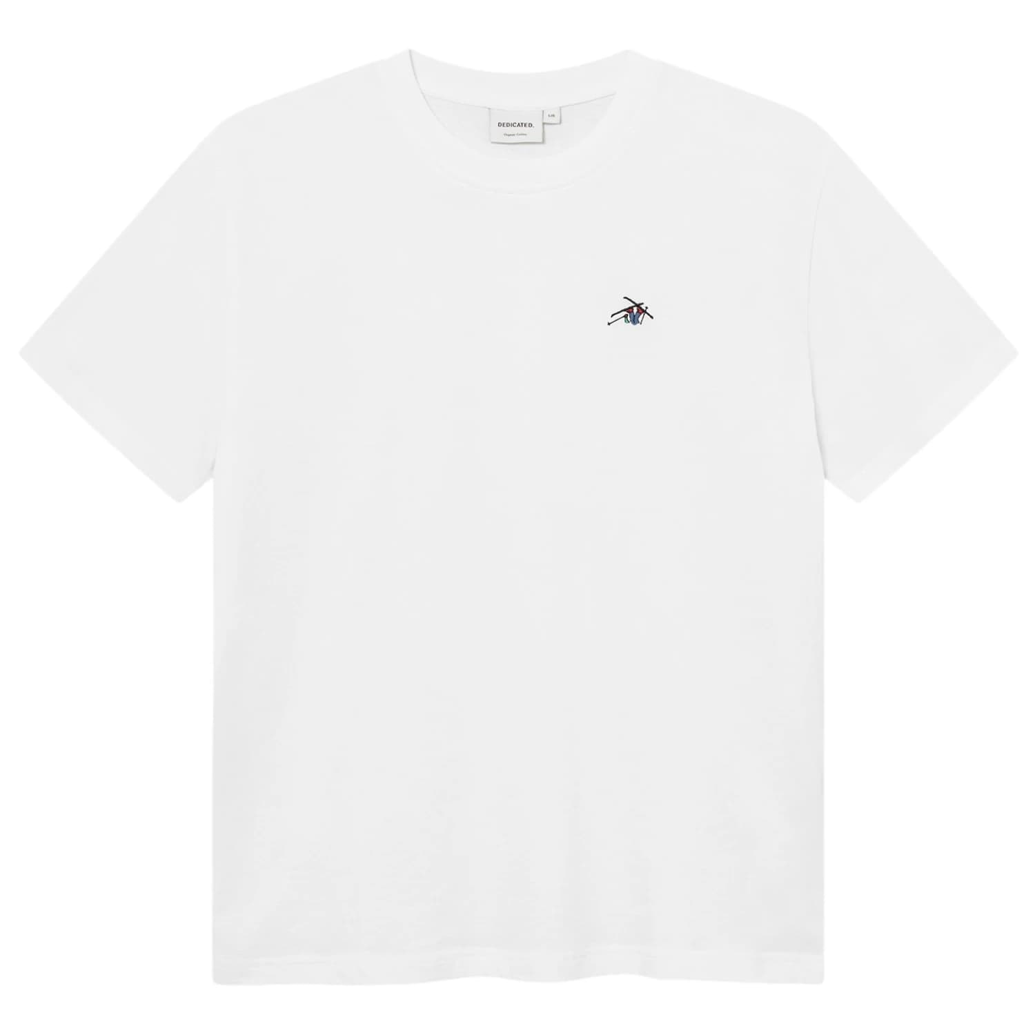 Мъжка тениска DEDICATED T-Shirt Stockholm Ski Crash EMB T-shirt - White