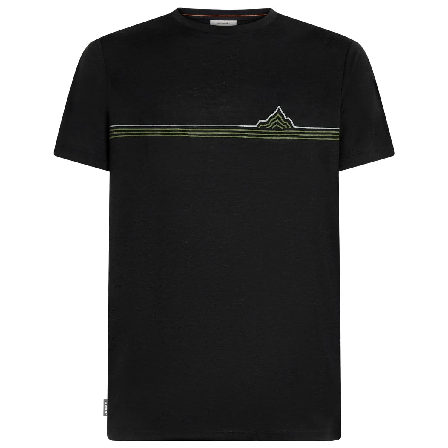 Мъжка мериносова блуза Icebreaker Merino 150 Tech Lite S/S Tee Range Stripes Merino shirt - Black