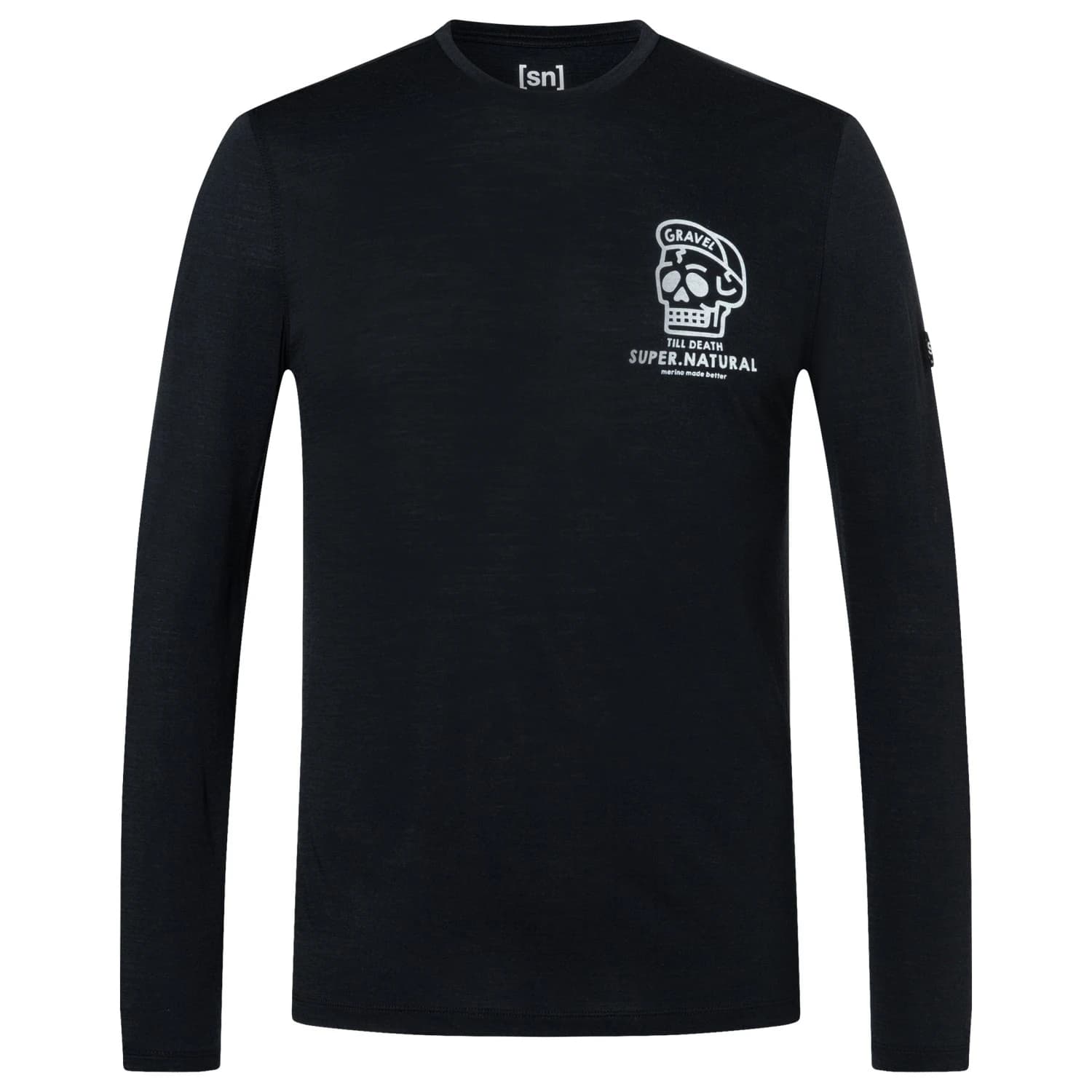 Мъжка блуза с дълъг ръкав Super.natural Gravel L/S Longsleeve - Jet Black / Fresh White