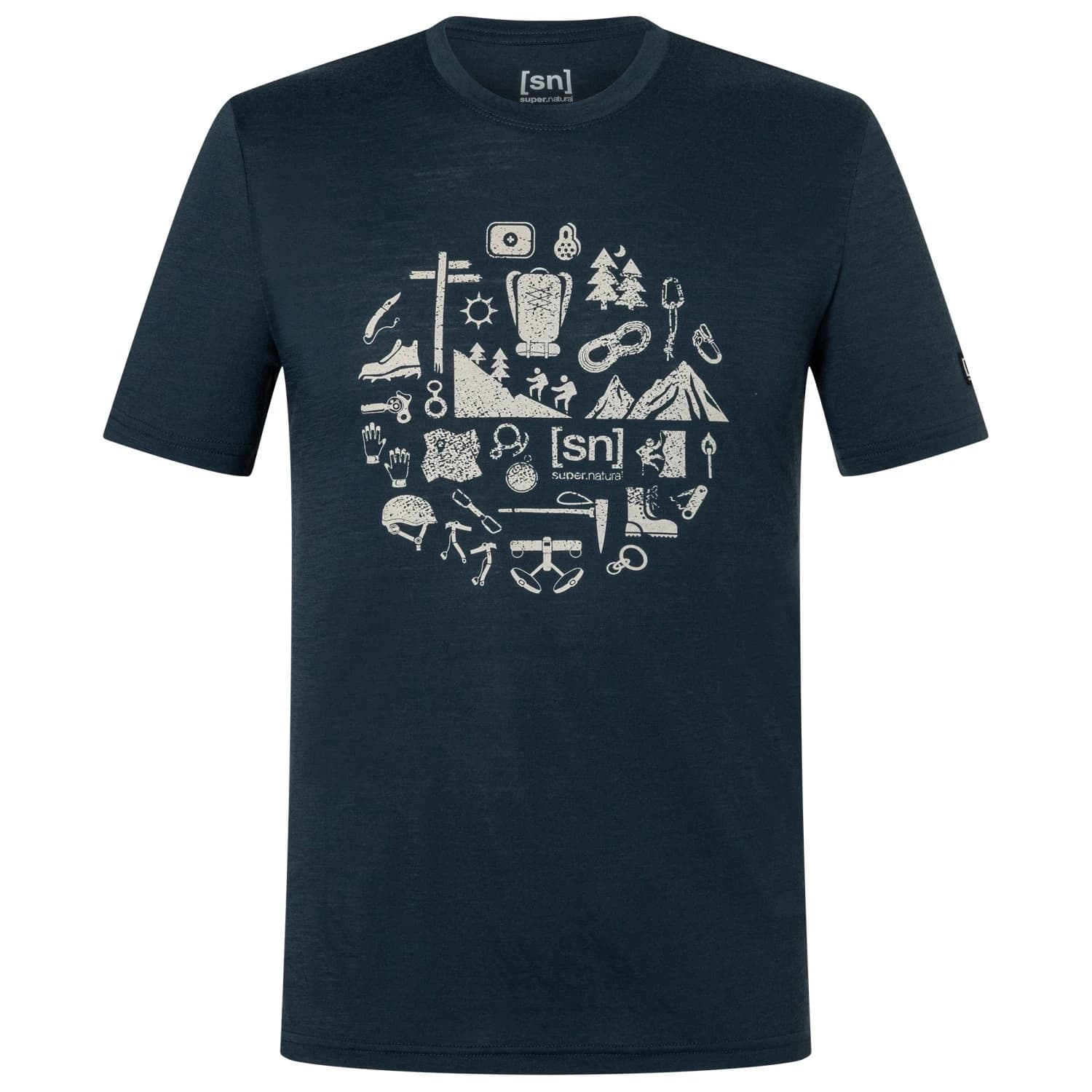 Мъжка мериносова блуза super.natural Well Equipped Tee Merino shirt - Blueberry / Feather Grey