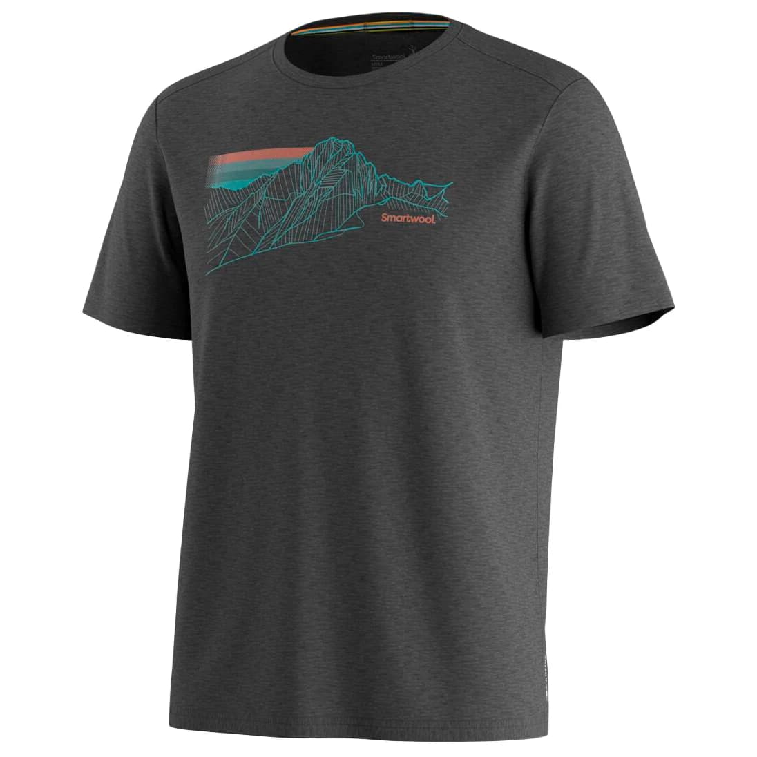 Мъжка мериносова блуза Smartwool Alpine Trace Active Short Sleeve Graphic Tee Merino shirt - Charcoal Heather