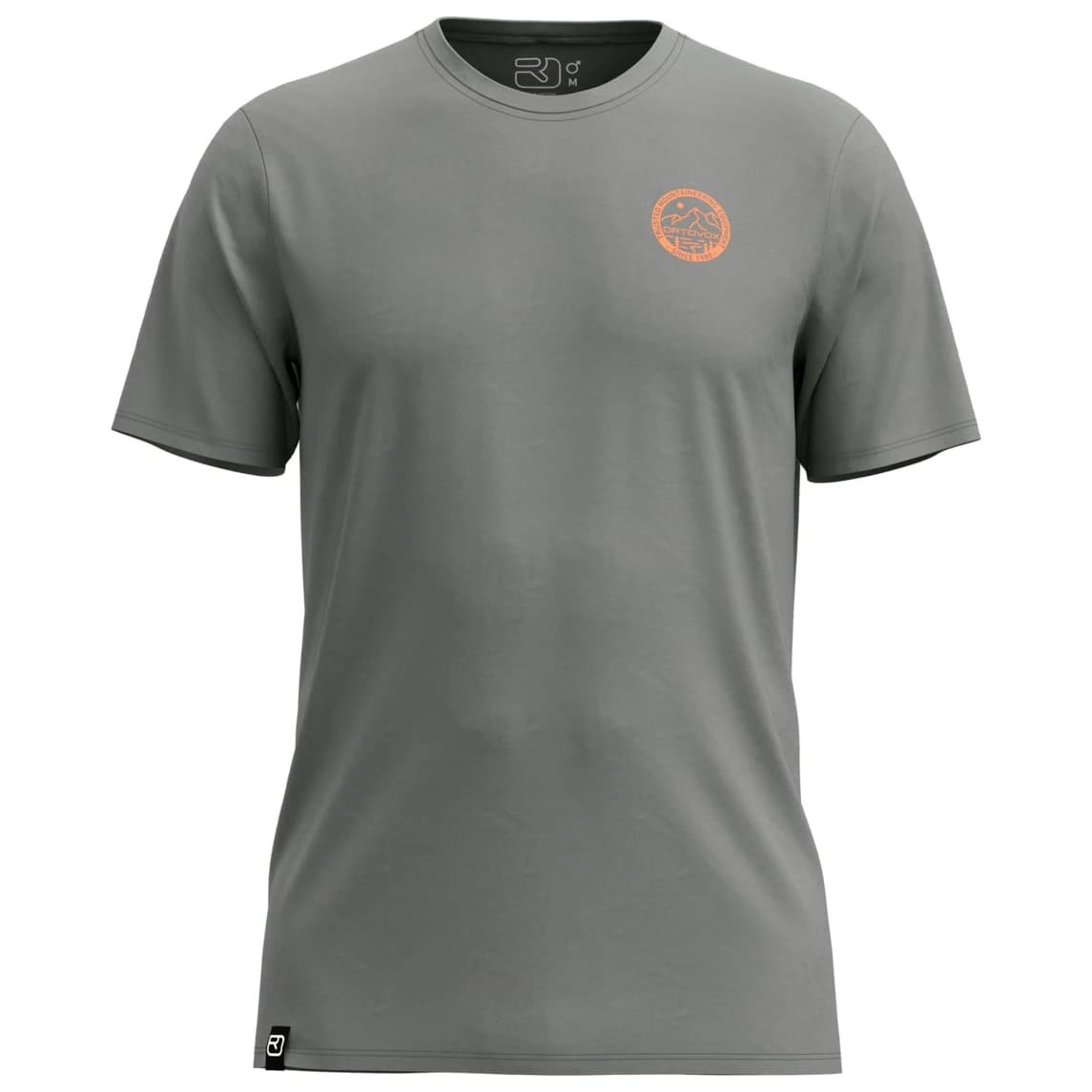 Мъжка мериносова блуза Ortovox 185 Merino Mountain Badge TS Merino shirt - Dark Sage
