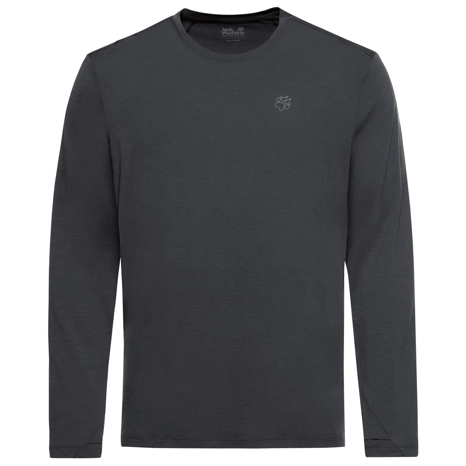 Спортна тениска Jack Wolfskin Wool L/S Sport shirt - Phantom