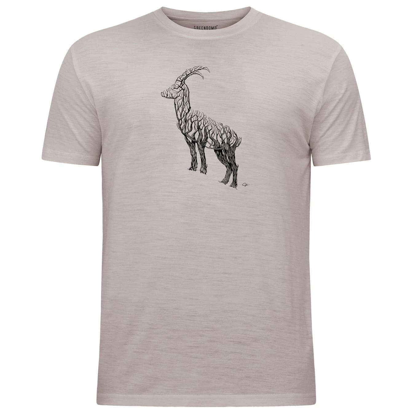 Мъжка мериносова блуза GreenBomb Animal Ram Loom Merino shirt - Sandstone