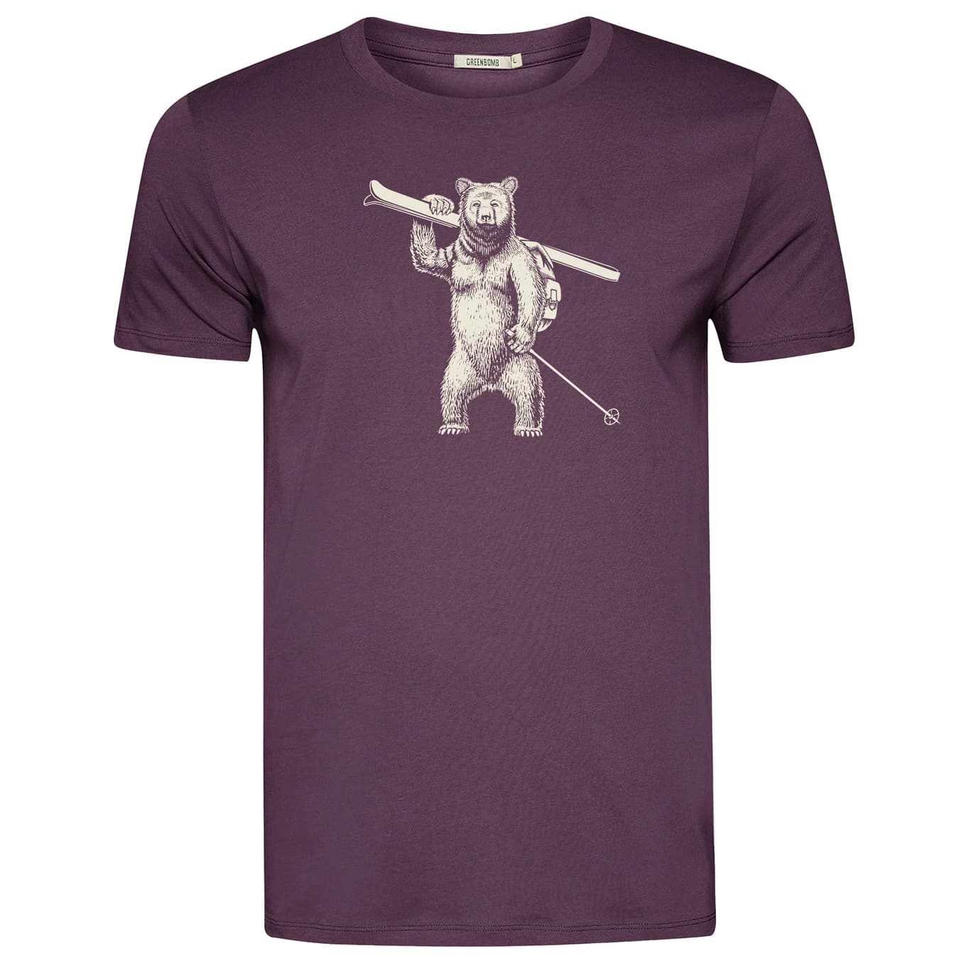 Мъжка тениска GreenBomb Ski Bear Guide T-shirt - Berry Bark