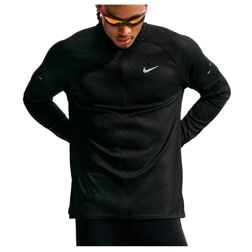 Тениска Nike AF Stride Half Zip Midlayer Running shirt - Black / Reflective Silver