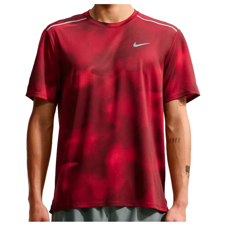 Мъжка тениска Nike Dri-Fit UV Miler AOP S/S Running shirt - Light Crimson / Reflective Silver