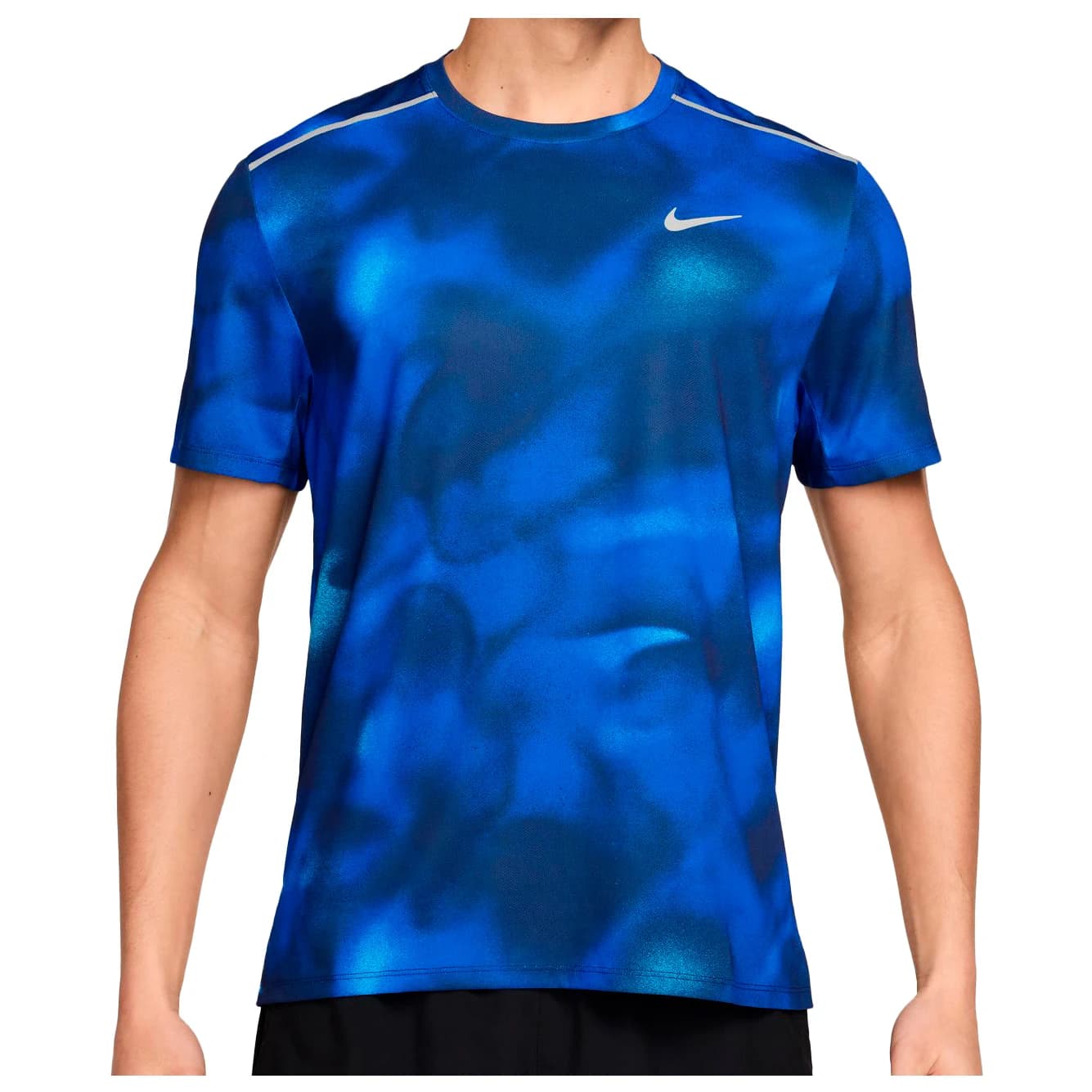 Мъжка тениска Nike Dri-Fit UV Miler AOP S/S Running shirt - Midnight Navy / Reflective Silver