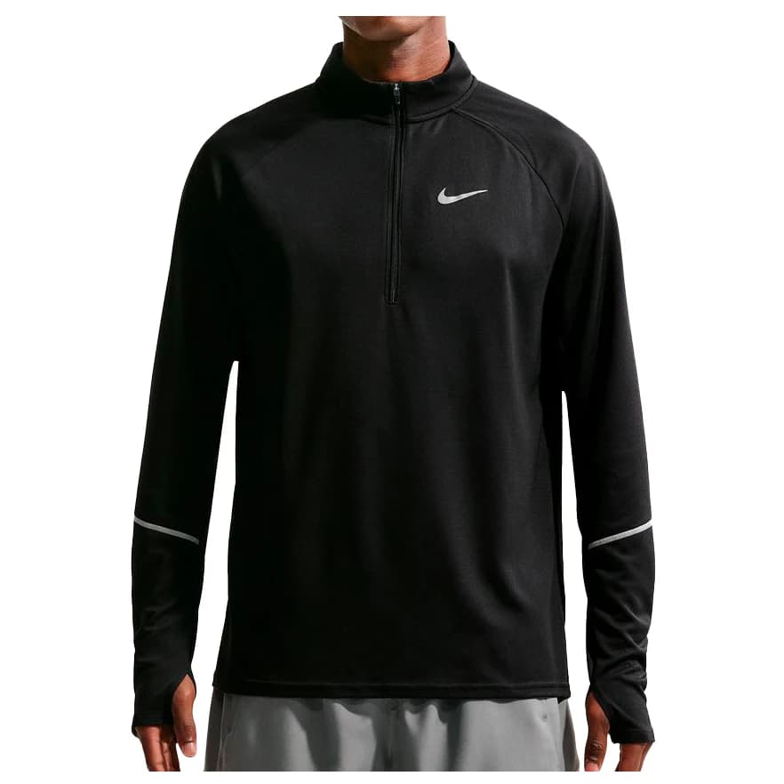 Мъжка тениска Nike Dri-Fit UV Miler Top Half Zip Running shirt - Black / Black / Reflective Silver