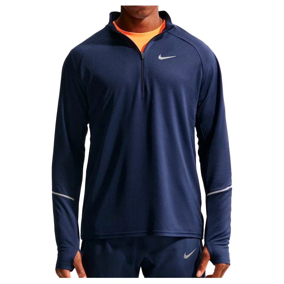 Мъжка тениска Nike Dri-Fit UV Miler Top Half Zip Running shirt - Midnight Navy / Obsidian / Reflective Silver