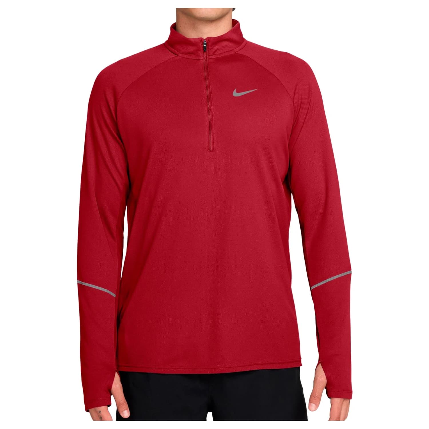 Мъжка тениска Nike Dri-Fit UV Miler Top Half Zip Running shirt - Tough Red / Reflective Silver