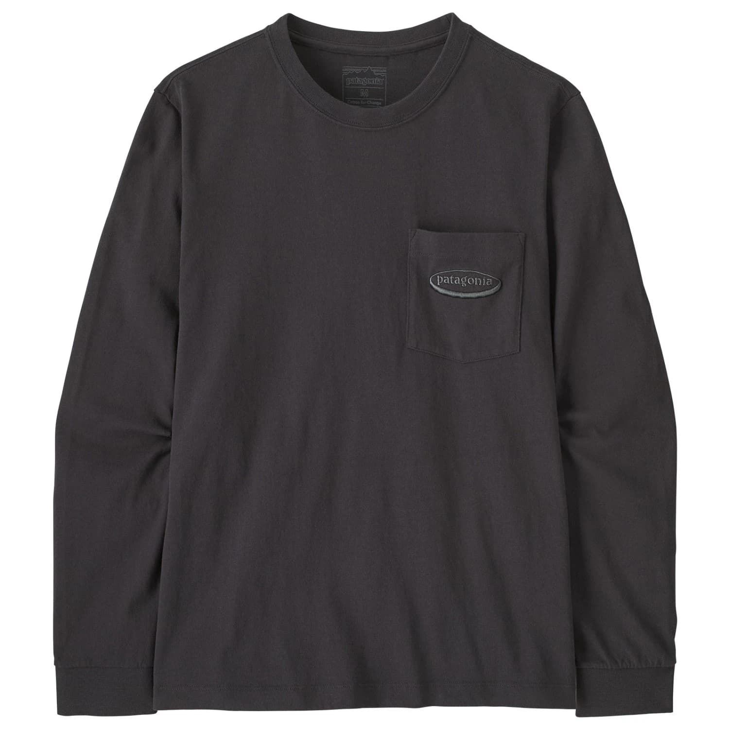 Мъжка блуза с дълъг ръкав Patagonia L/S MW '95 Oval Logo Pocket Tee Longsleeve - Ink Black