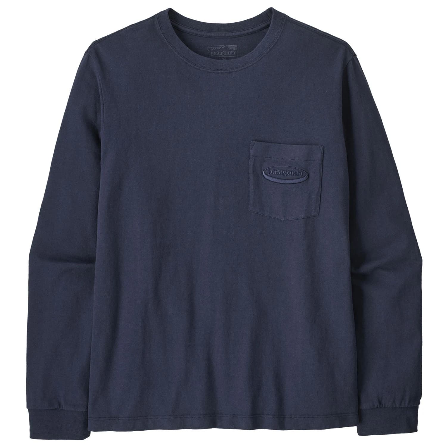 Мъжка блуза с дълъг ръкав Patagonia L/S MW '95 Oval Logo Pocket Tee Longsleeve - New Navy
