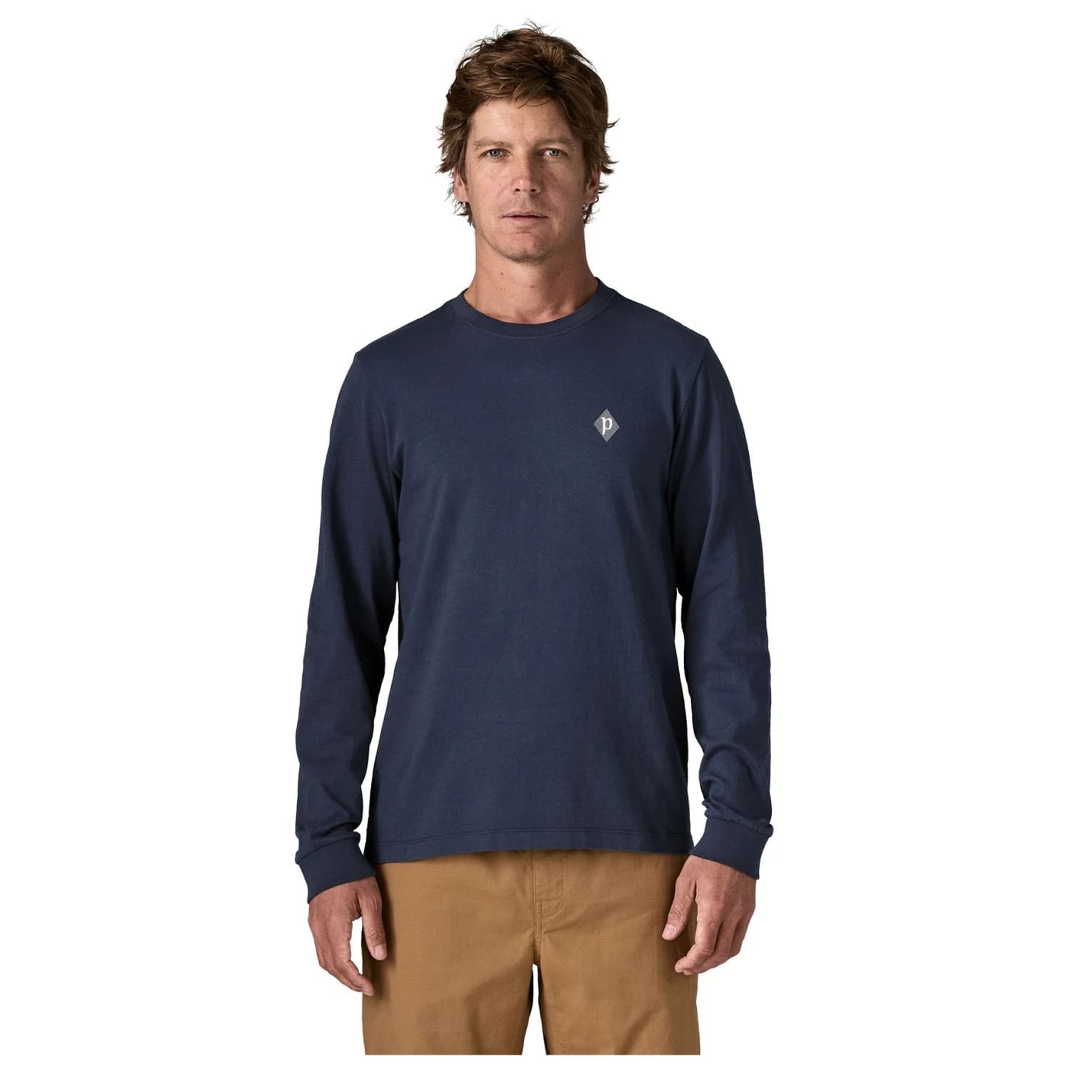 Мъжка блуза с дълъг ръкав Patagonia L/S MW Hut Tripper Skyline T-Shirt Longsleeve - New Navy