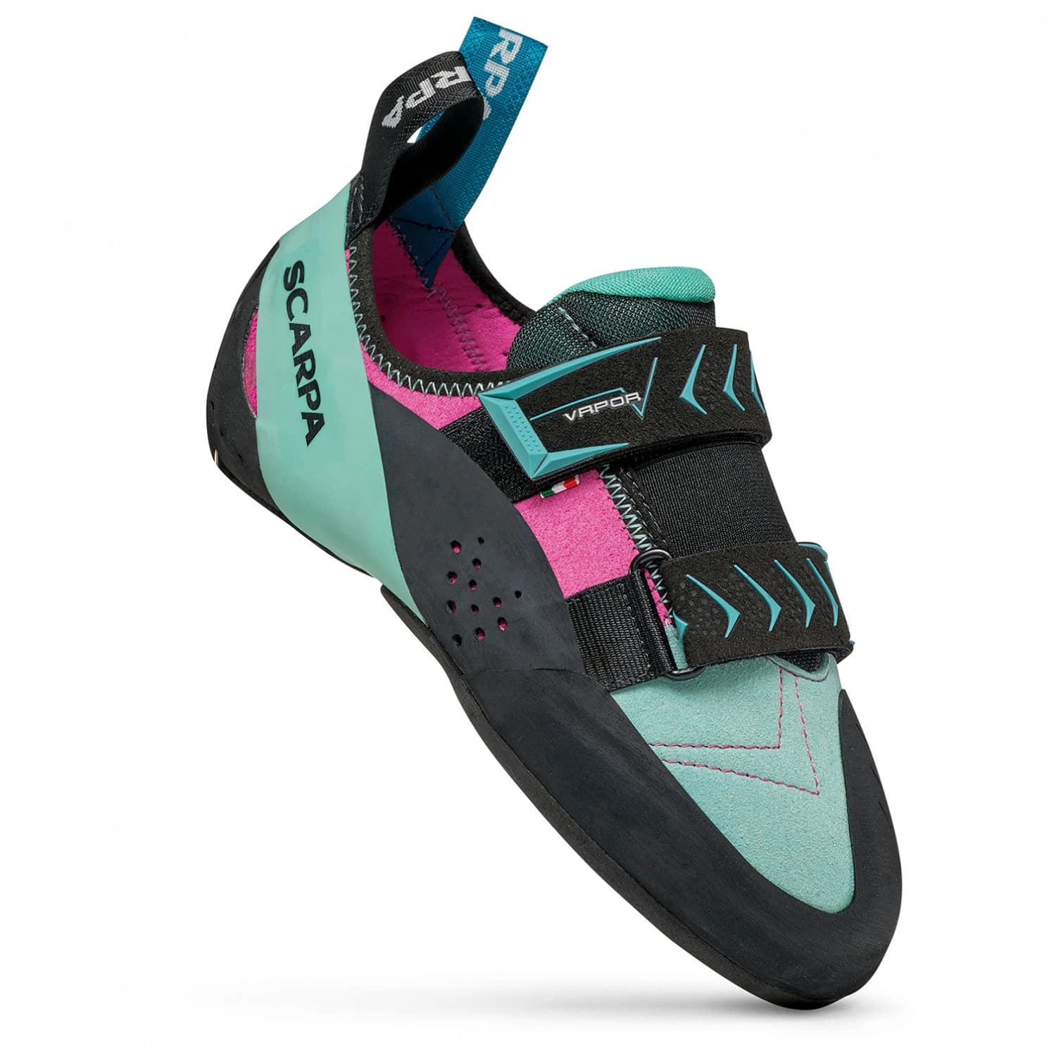 Дамски обувки с велкро Scarpa Women's Vapor V Climbing shoes - Dalhia / Aqua