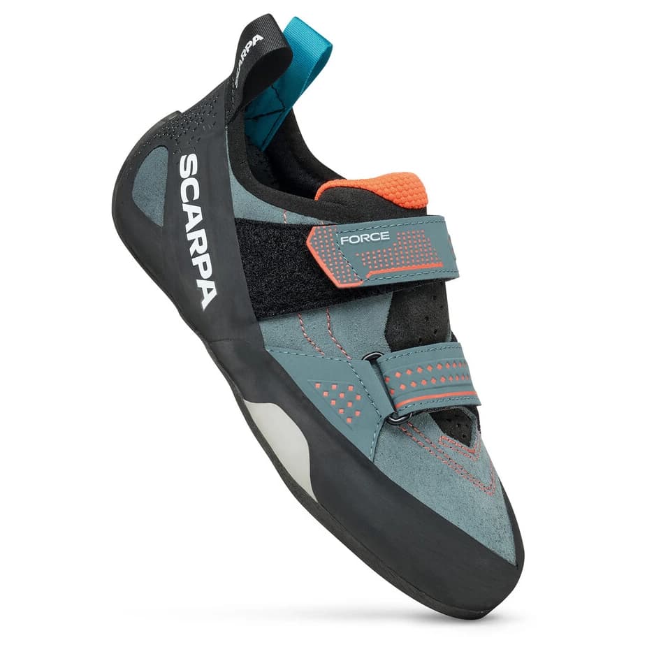 Дамски обувки с велкро Scarpa Women's Force Climbing shoes - Conifer / Coral