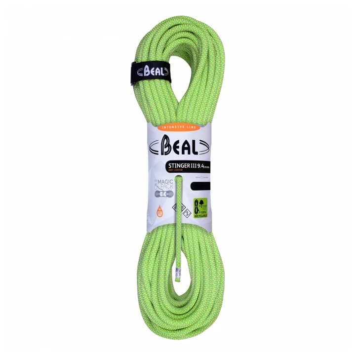 Единично въже Beal Stinger III 9.4 mm Single rope - Anis