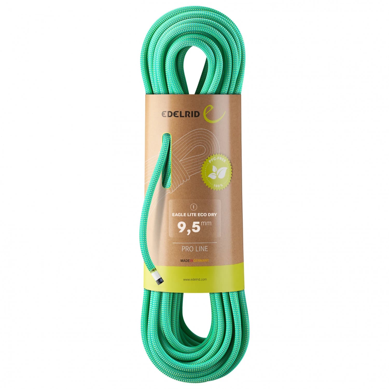 Единично въже Edelrid Eagle Lite Eco Dry 9,5 mm Single rope - Bright Green