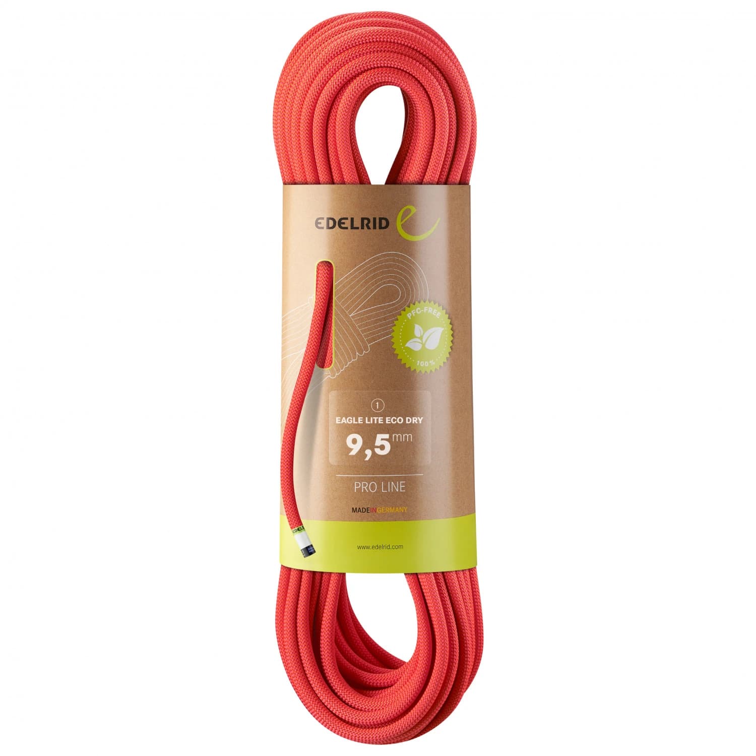Единично въже Edelrid Eagle Lite Eco Dry 9,5 mm Single rope - Neon Coral