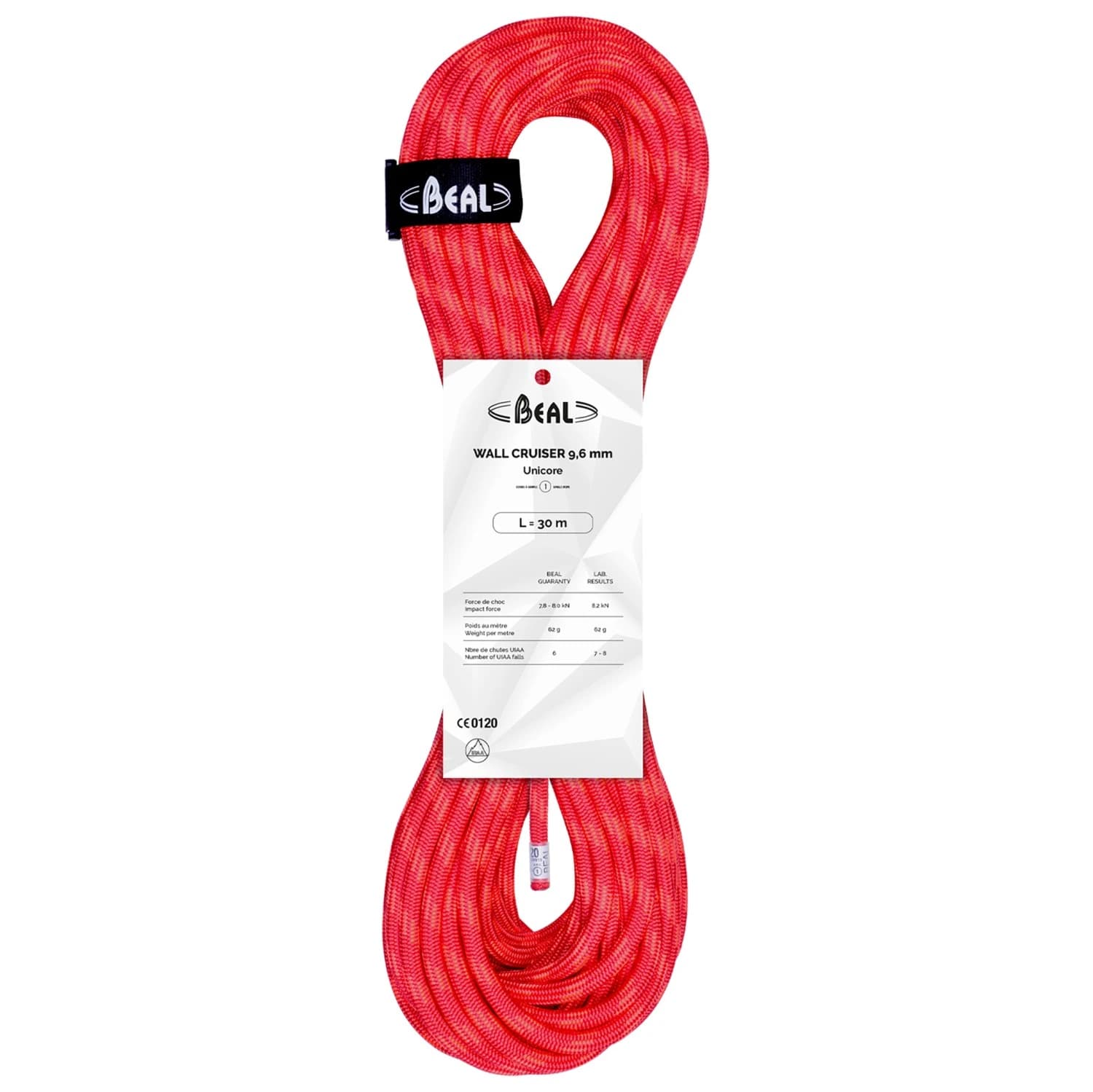 Единично въже Beal Wall Cruiser 9,6 mm Single rope - Orange