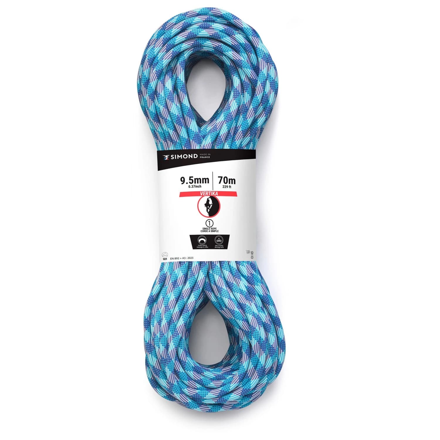 Единично въже SIMOND Rope Vertika 9.5 mm Single rope - Blue
