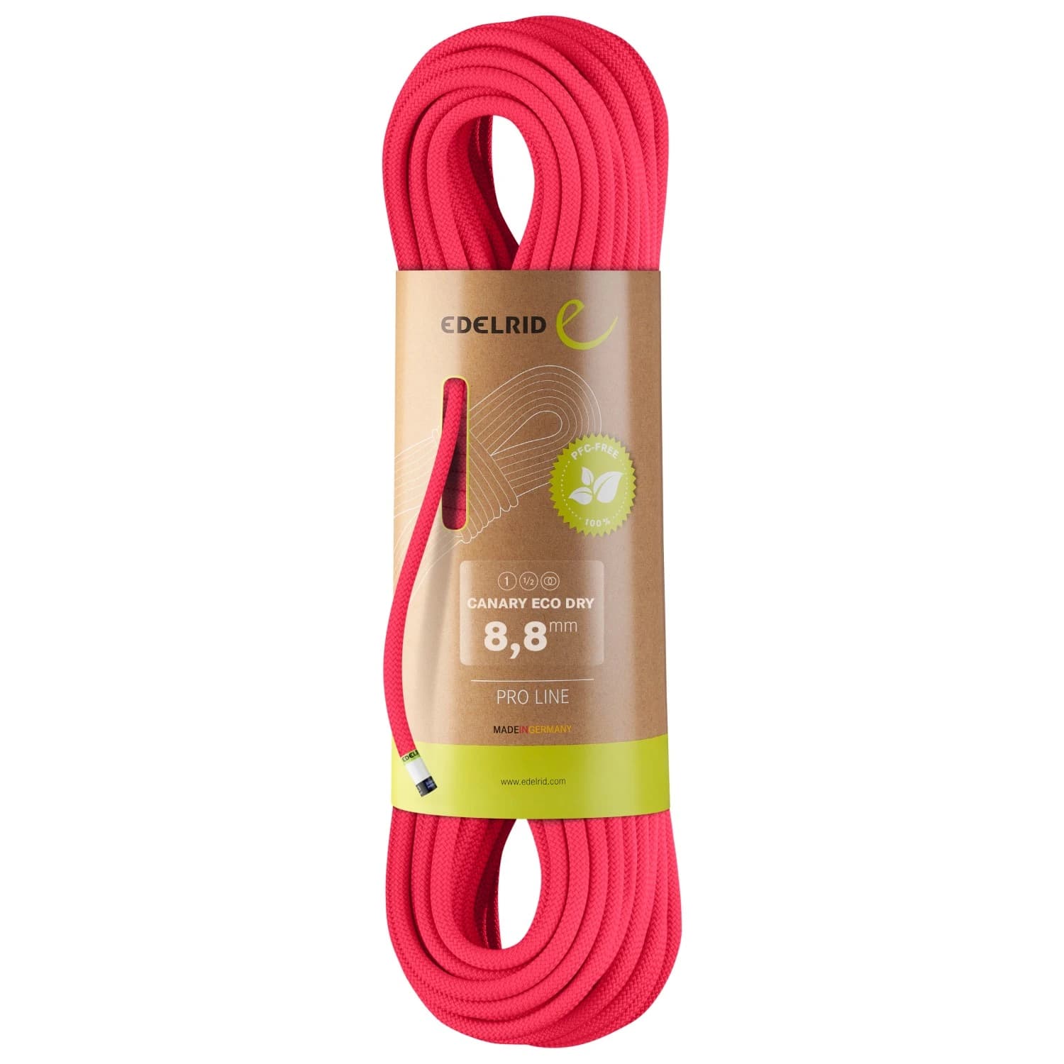 Единично въже Edelrid Canary Eco Dry 8,8 mm Single rope - Pink