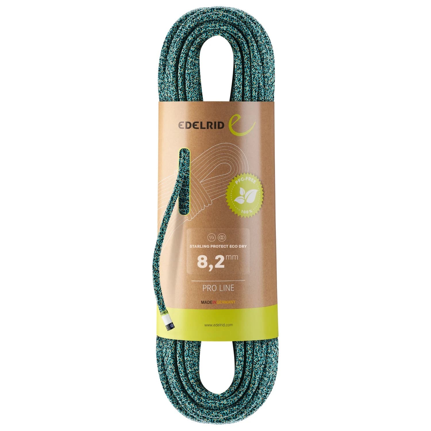 Единично въже Edelrid Starling Protect Eco Dry 8,2 mm Half rope - Icemint / Night
