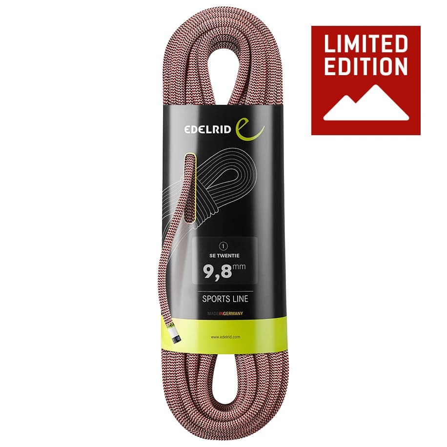 Единично въже Edelrid Twentie Exclusive 9,8 mm Single rope - Black / Red