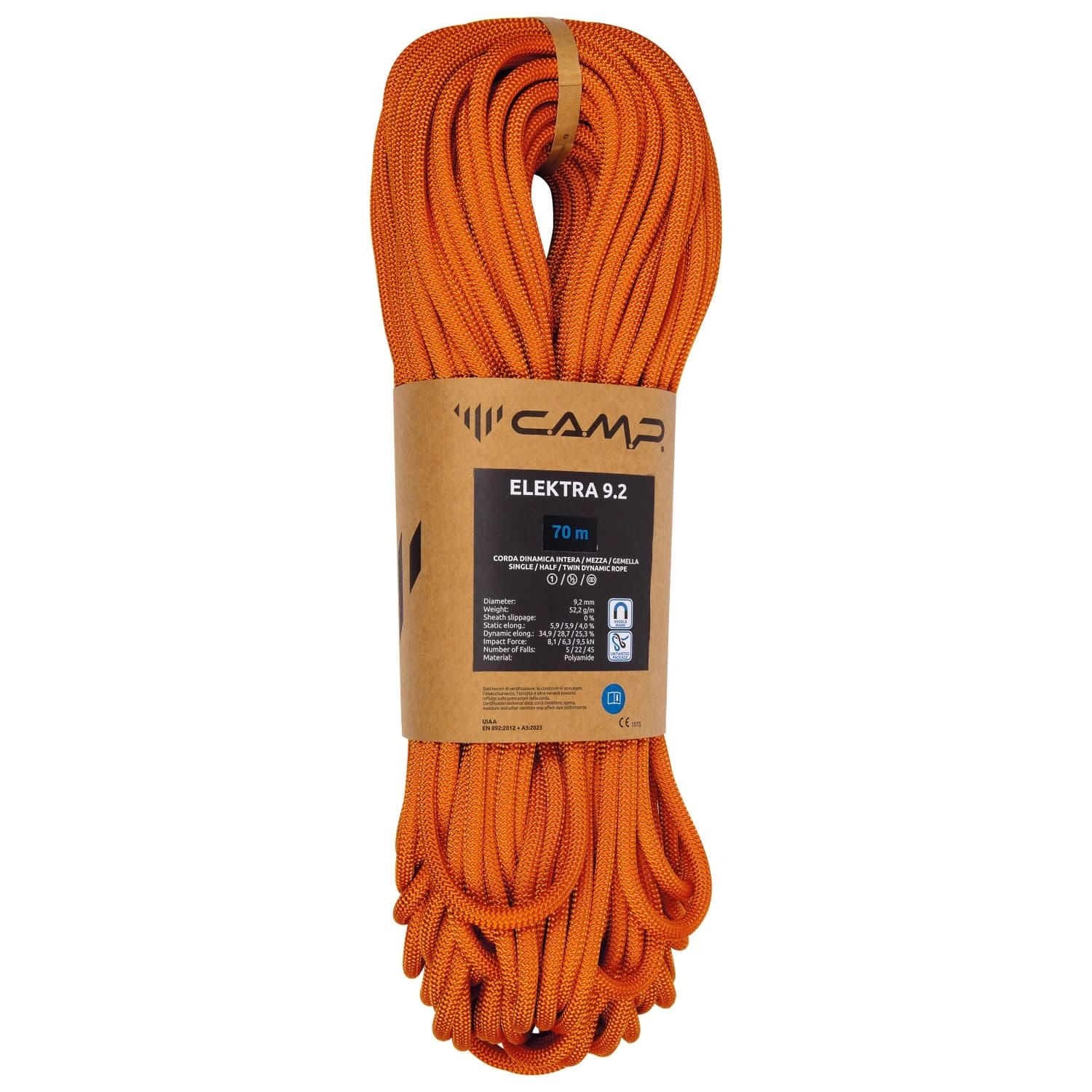 Единично въже C.A.M.P. Elektra 9.2 Single rope - Orange