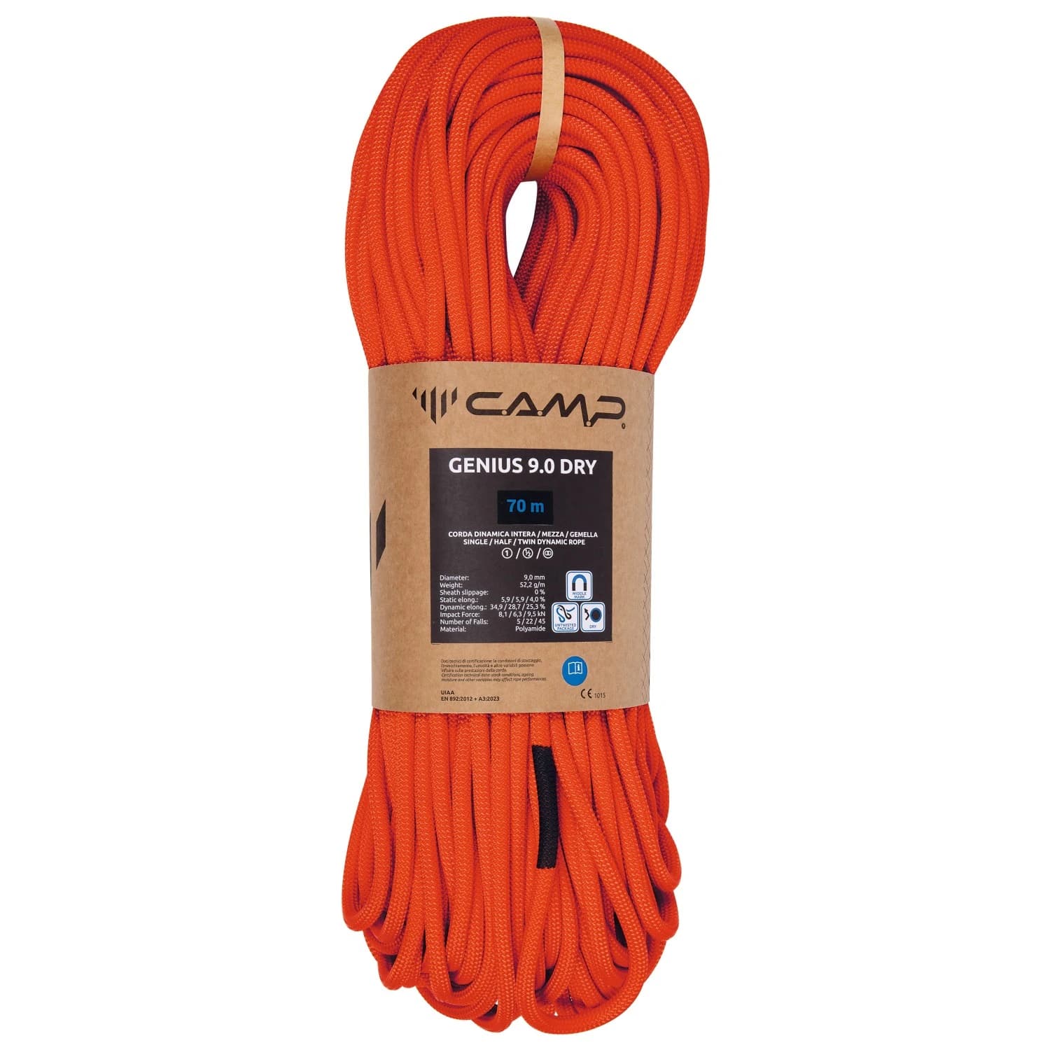 Единично въже C.A.M.P. Genius 9.0 Dry Single rope - Red