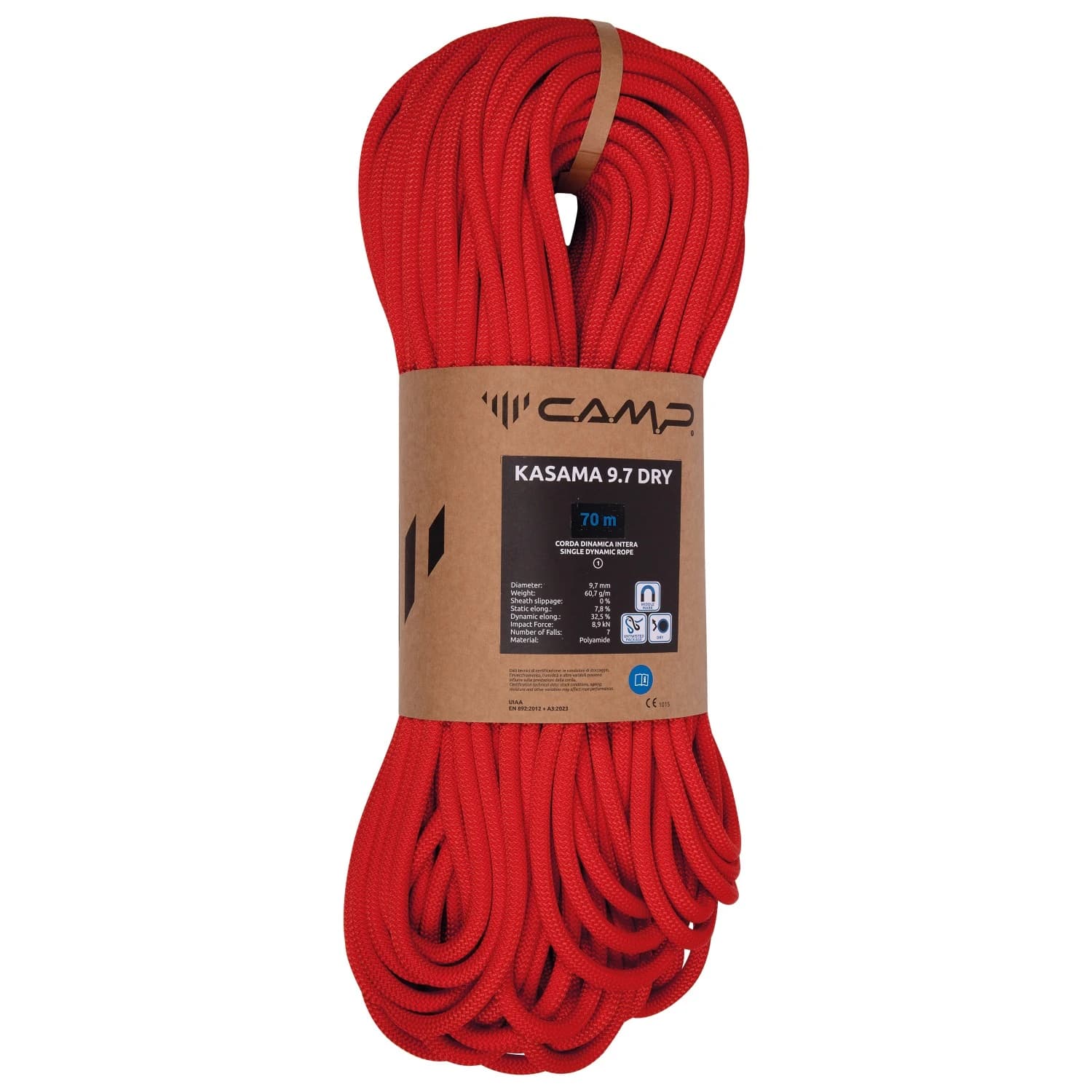Единично въже C.A.M.P. Kasama 9.7 Dry Single rope - Red