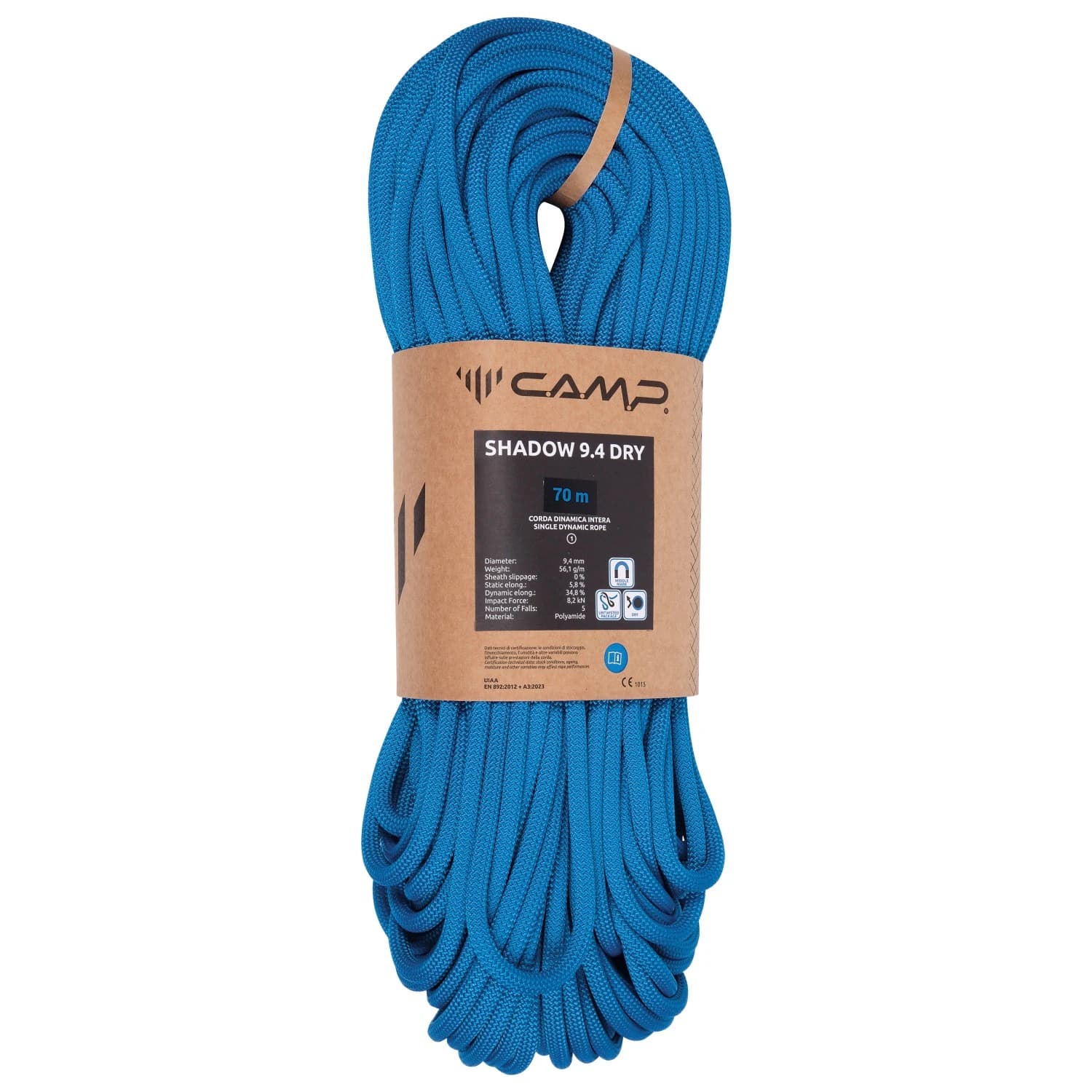 Единично въже C.A.M.P. Shadow 9.4 Dry Single rope - Blue