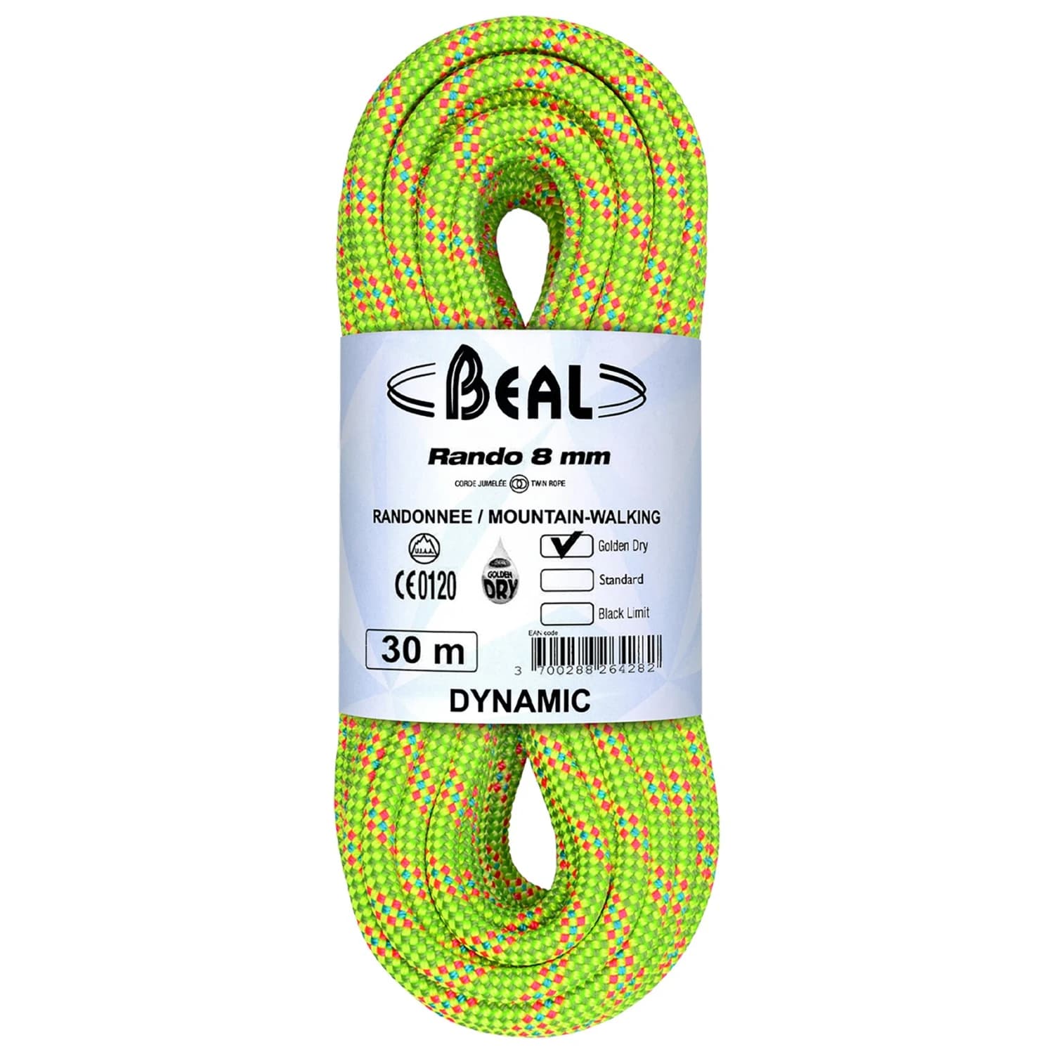 Двойно въже Beal Rando Golden Dry 8 mm Twin rope - Yellow
