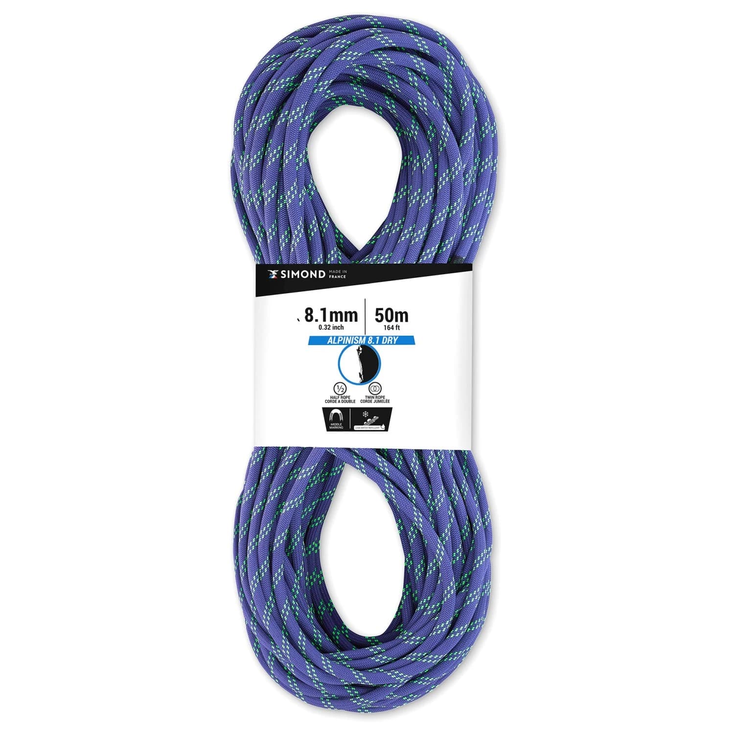 Полувъже Simond Rappel Alpinism 8.1 Half rope - Blue