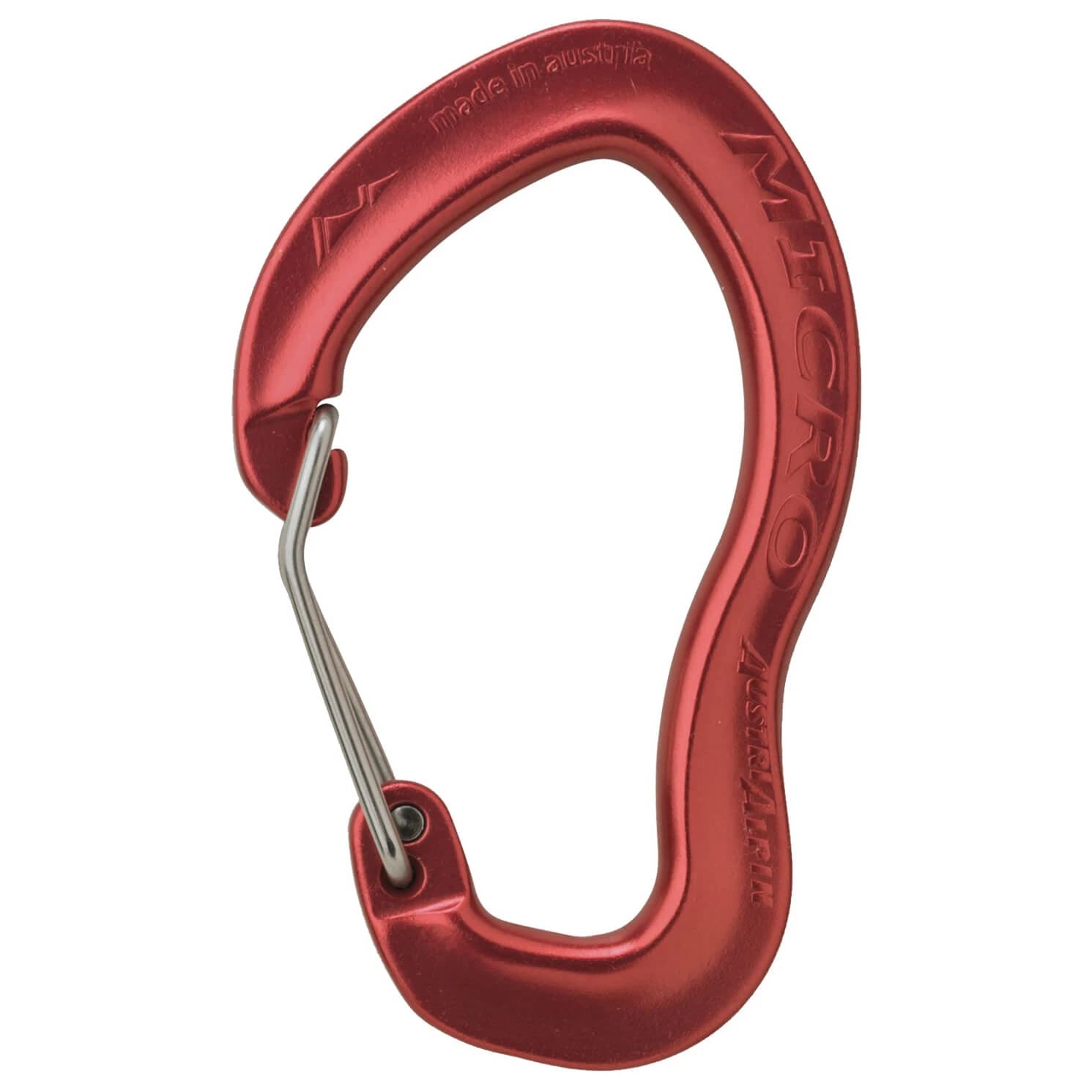 Карабинер с щифт Austrialpin Micro Colors Wire Snapgate carabiner - Red Anodized