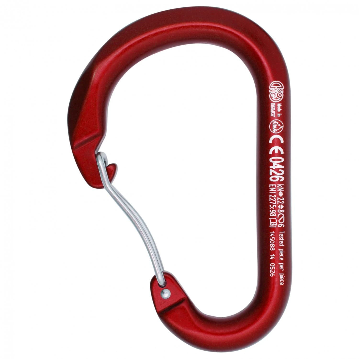 Карабинер с щифт Kong Paddle Wire Bent Gate Snapgate carabiner - Red