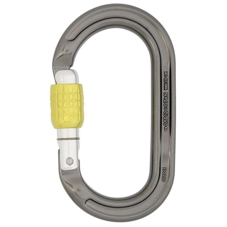 Заключващ се карабинер Dmm Ultra O Locking carabiner - Titanium / Lime Green