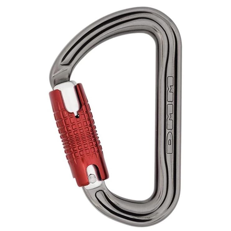 Заключващ се карабинер Dmm Shadow Locking carabiner - Titanium / Red