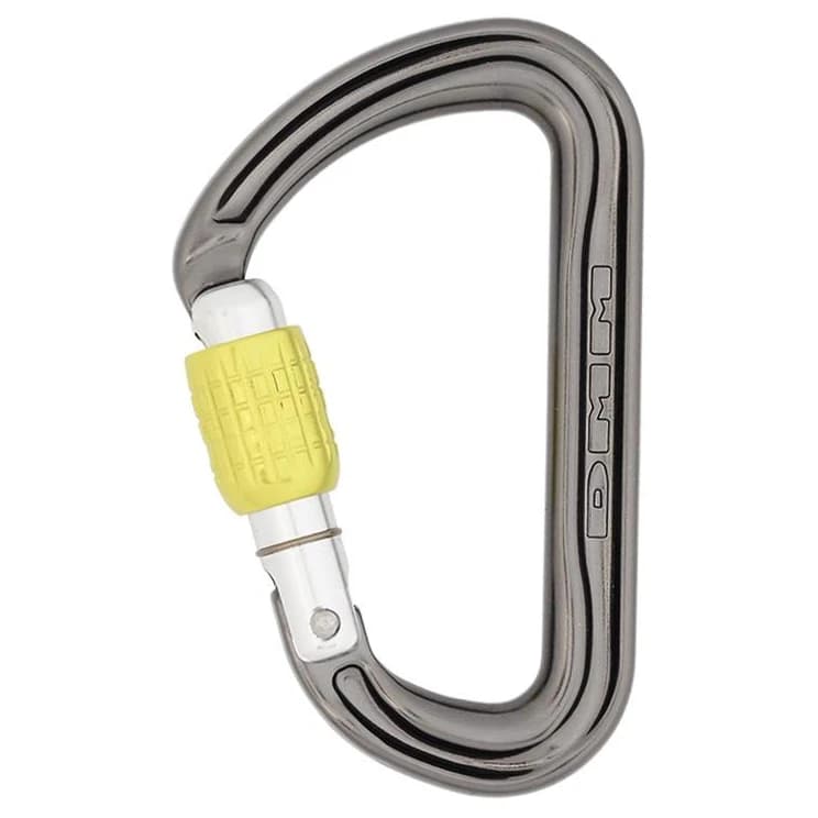 Заключващ се карабинер Dmm Shadow Locking carabiner - Titanium / Lime Green