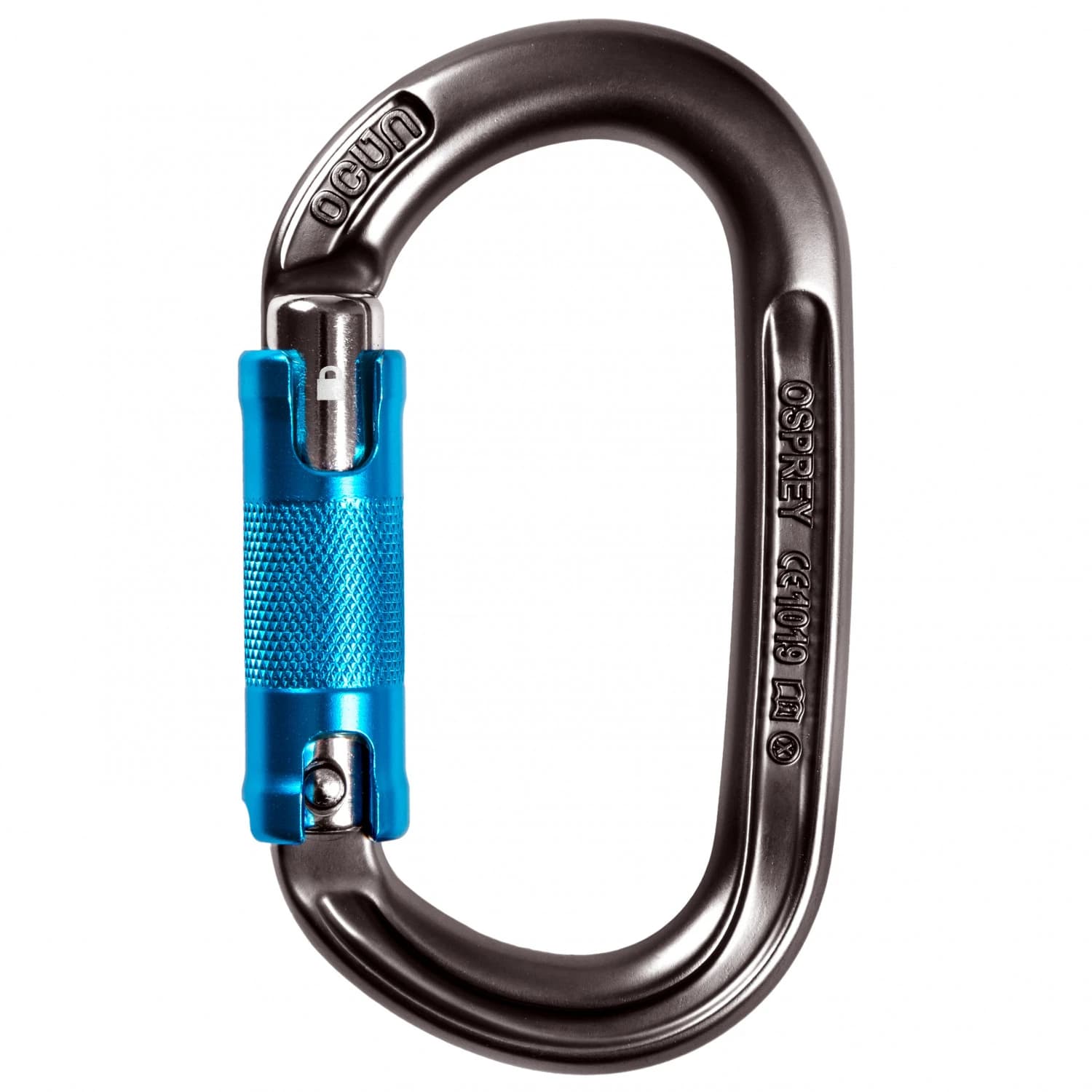 Заключващ се карабинер Ocun Osprey Triple Locking carabiner - Anthracite / Blue