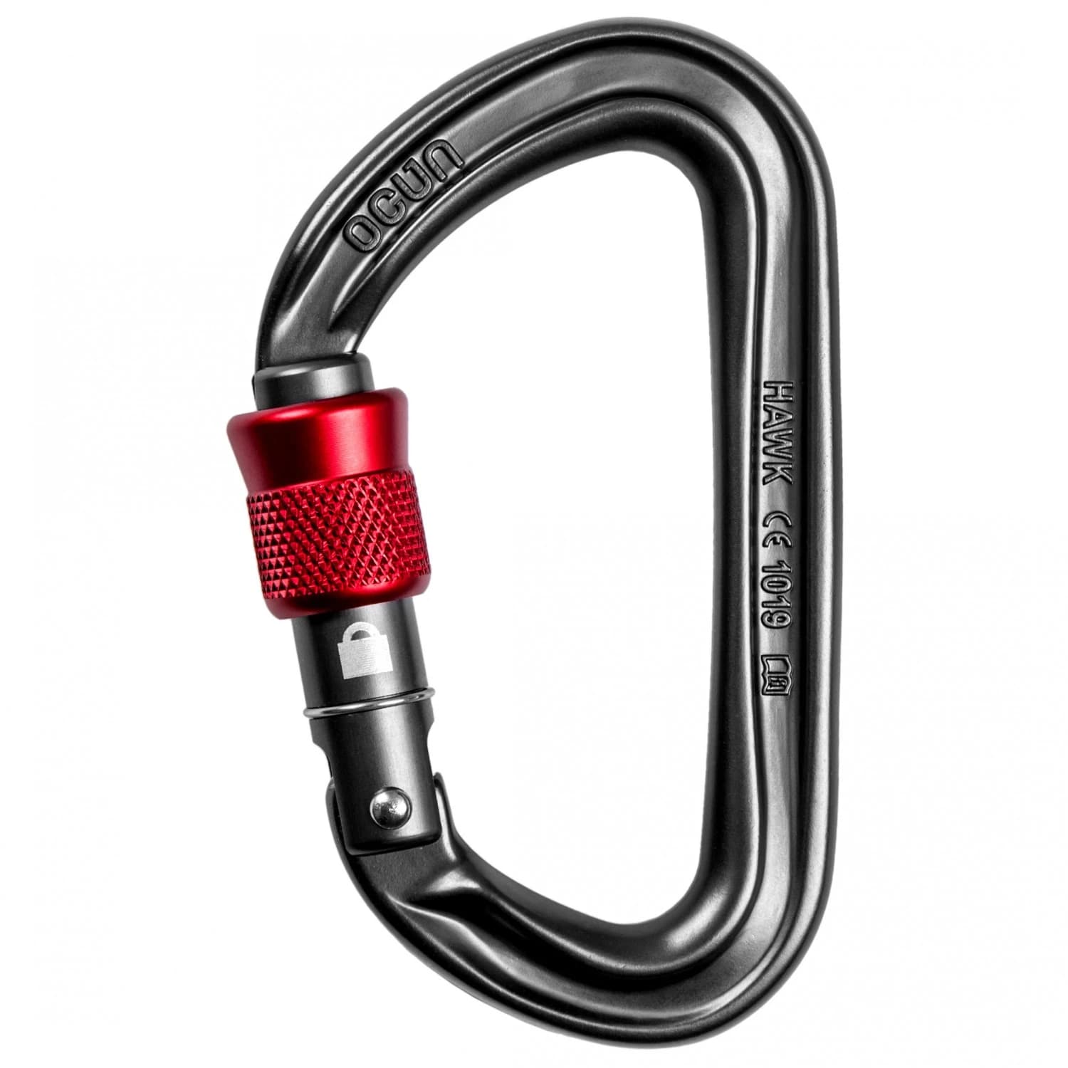 Винтов карабинер Ocun Hawk Screw Screwgate carabiner - Anthracite / Red